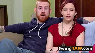 Sexy swinger couple is ready to meet their roasting pioneering house partners.